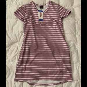 Lavender striped cotton dress